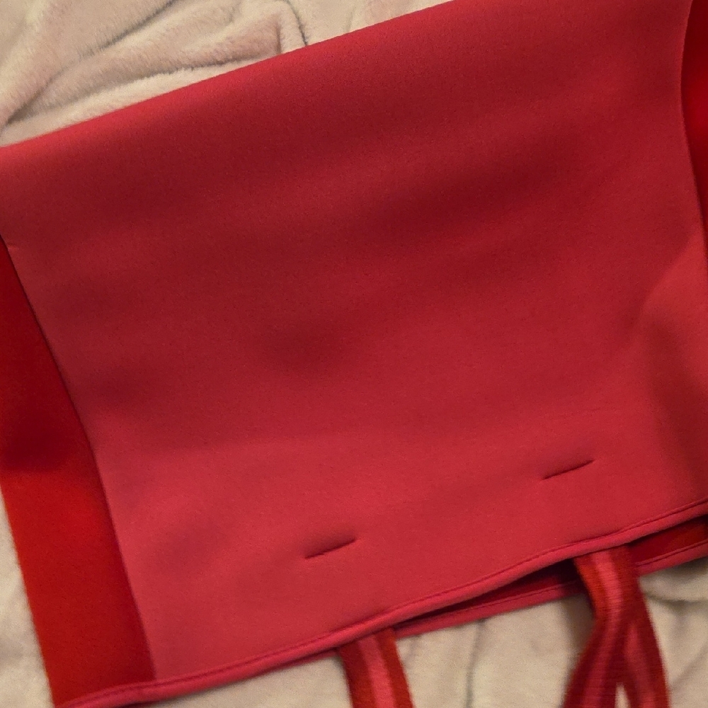 Summersalt Neoprene Vibrant Red & Pink Tote Bag..snap Closure...like New - Picture 4 of 5